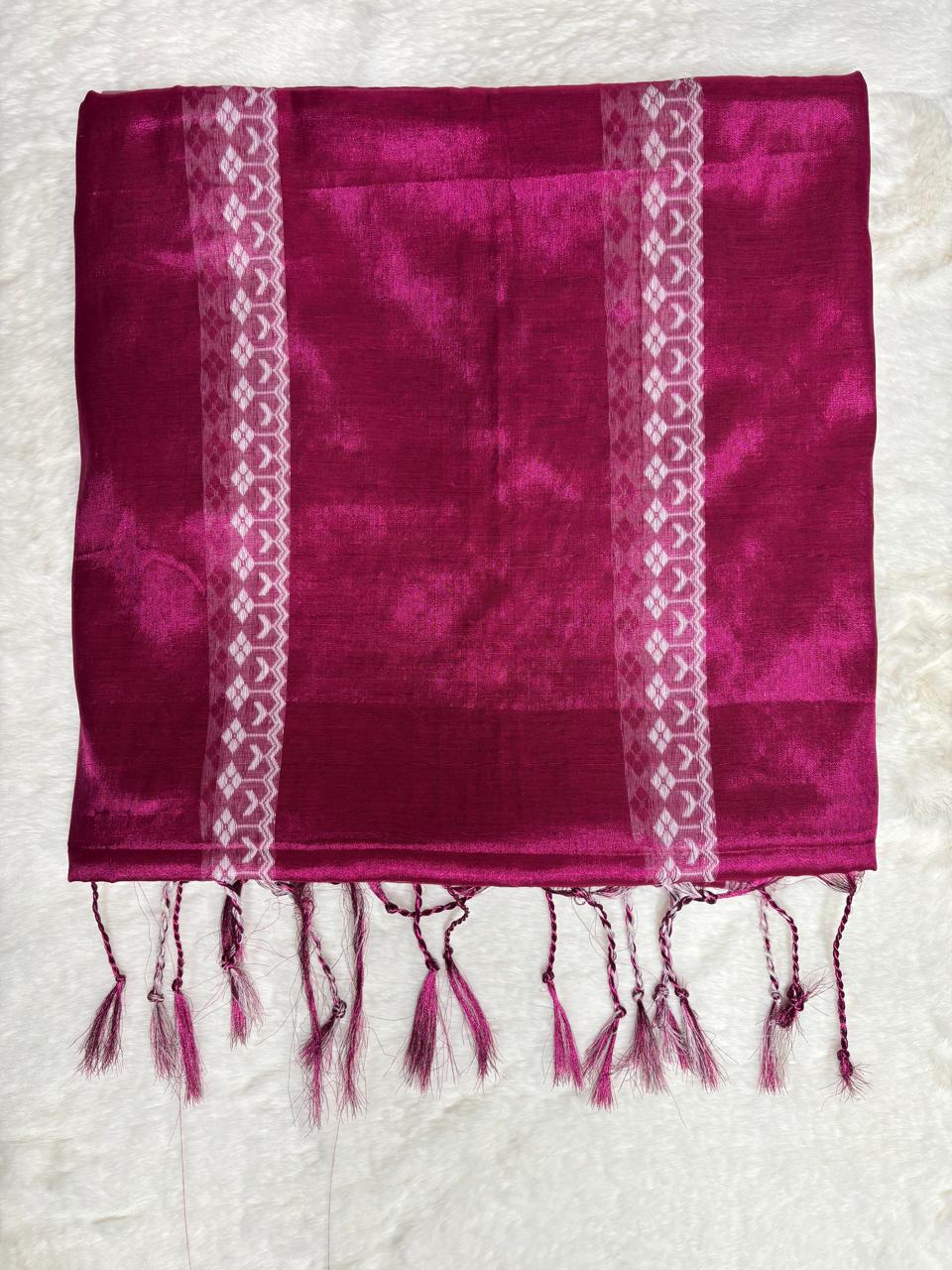 Handloom linen saree