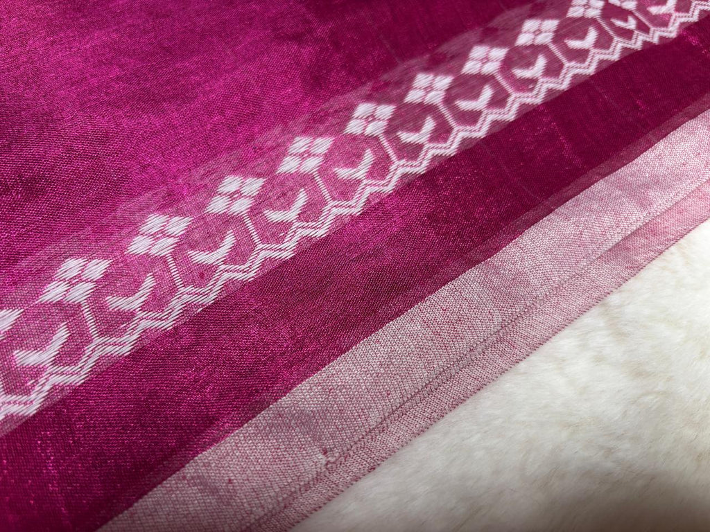 Handloom linen saree
