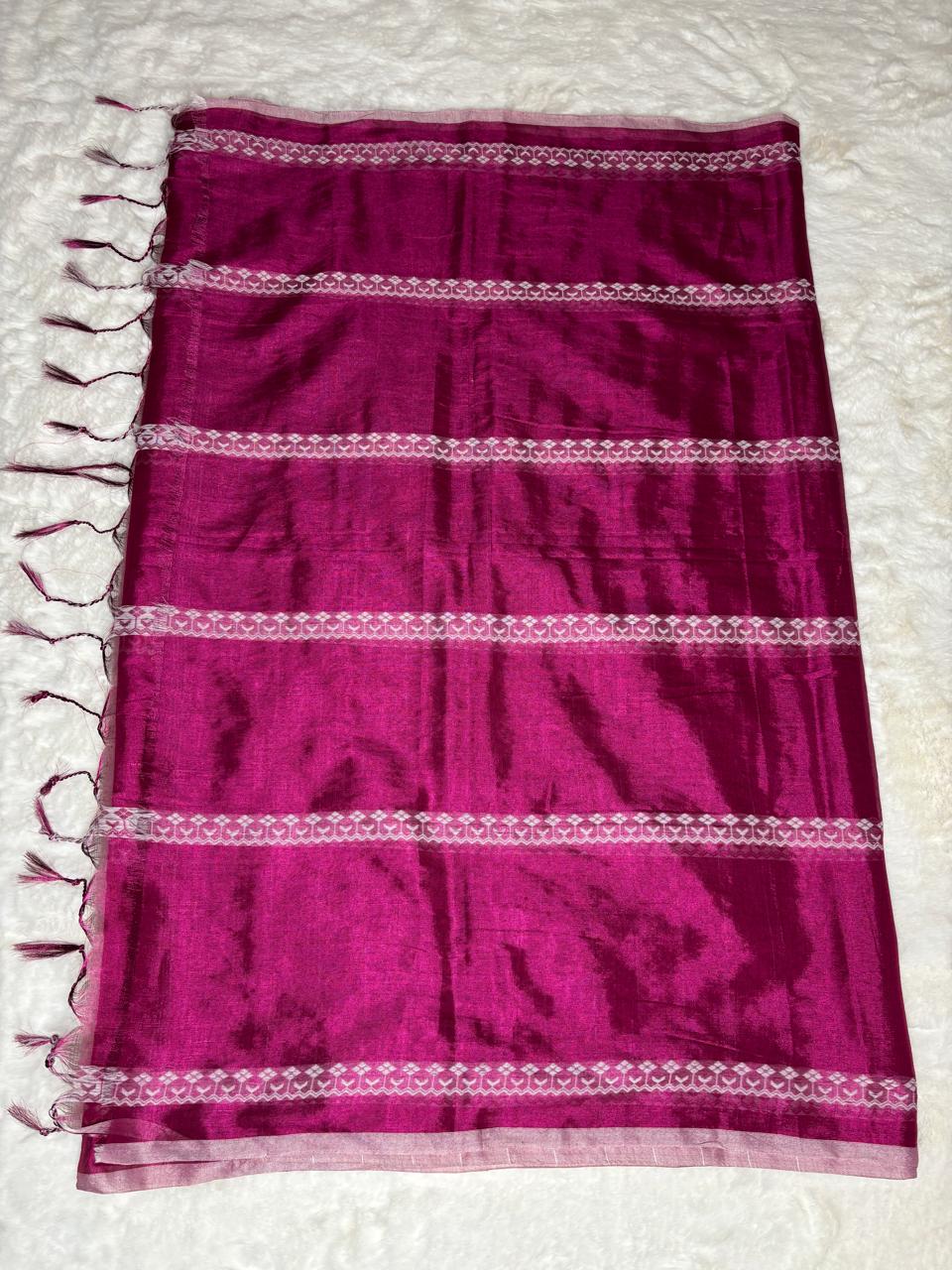 Handloom linen saree