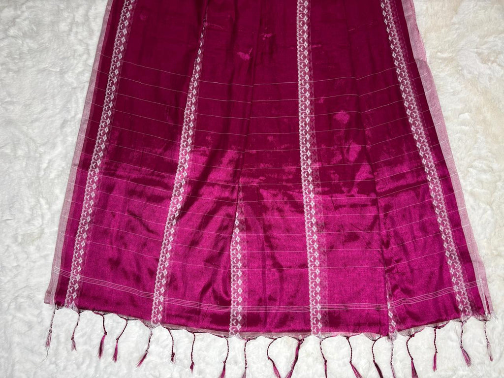 Handloom linen saree