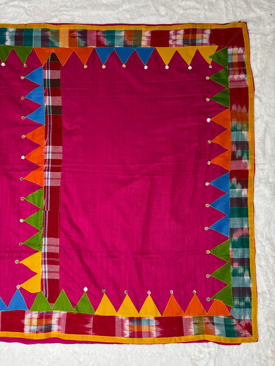 Khadi patchwork saree
