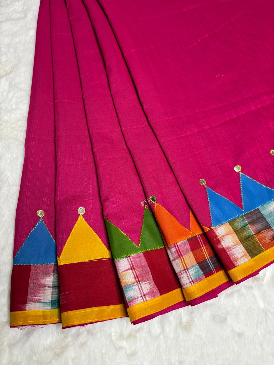 Khadi patchwork saree