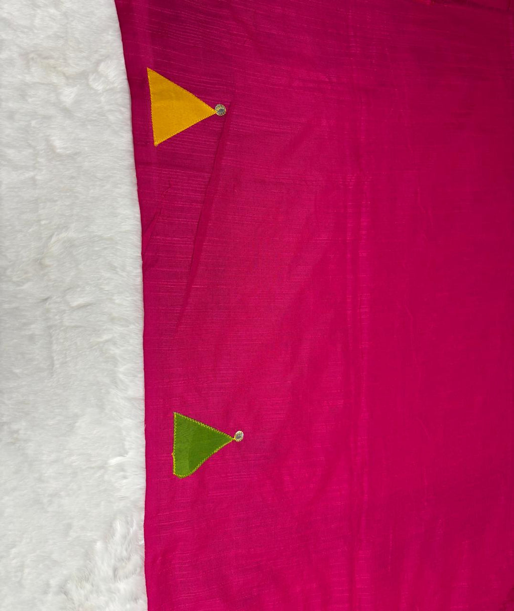 Khadi patchwork saree