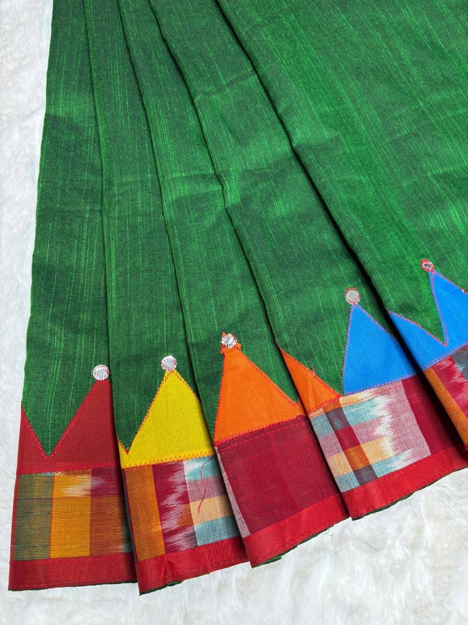 Khadi patchwork saree