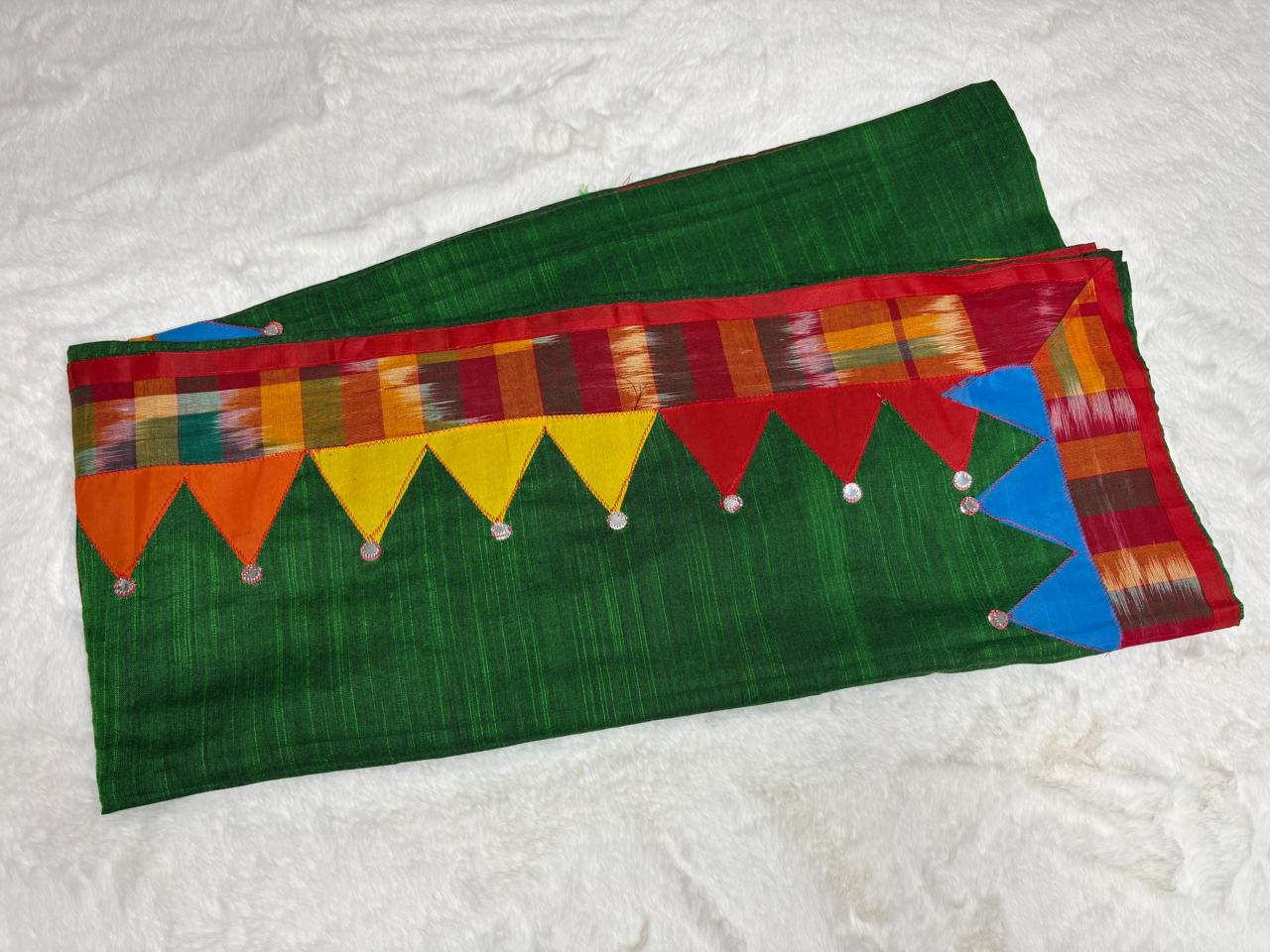 Khadi patchwork saree