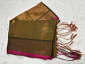 Handloom linen saree