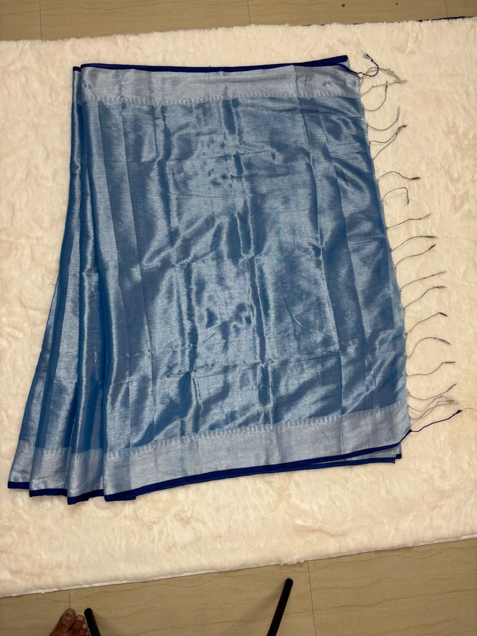 Handloom linen saree