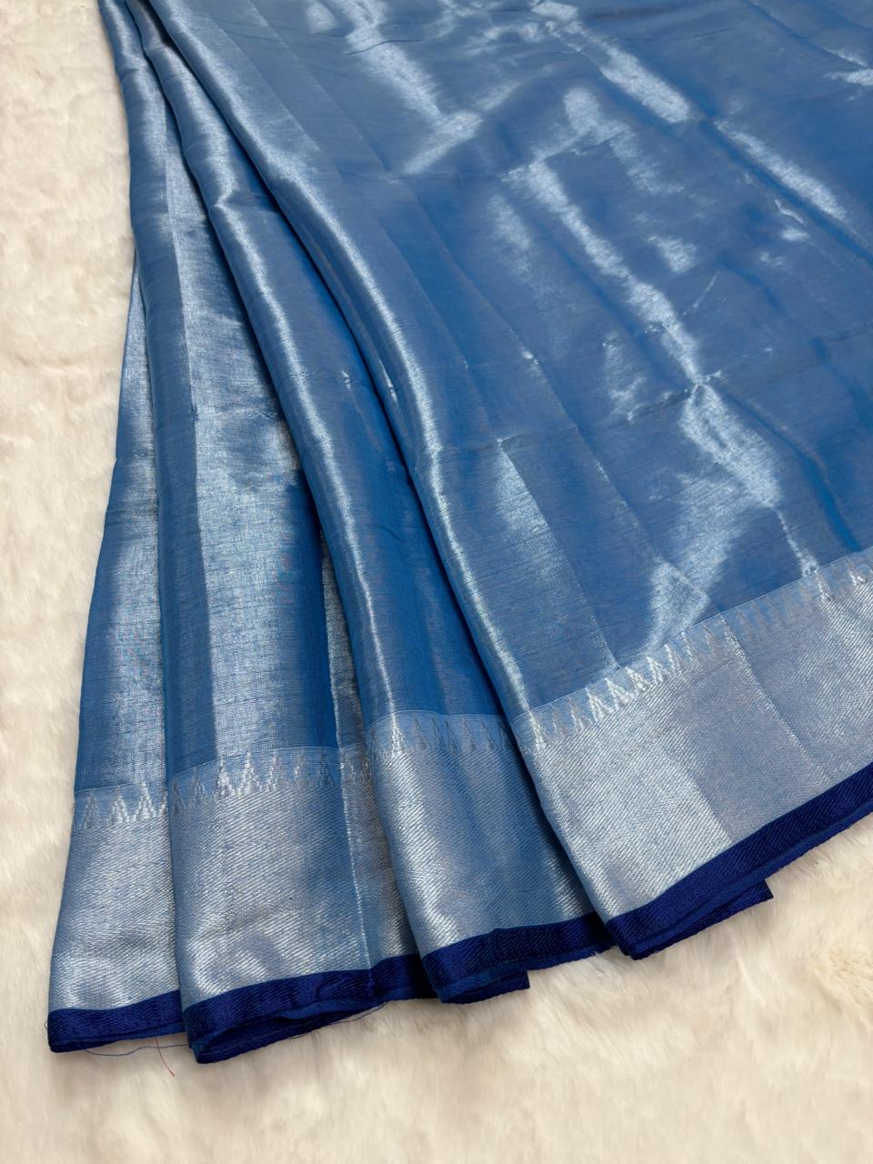 Handloom linen saree