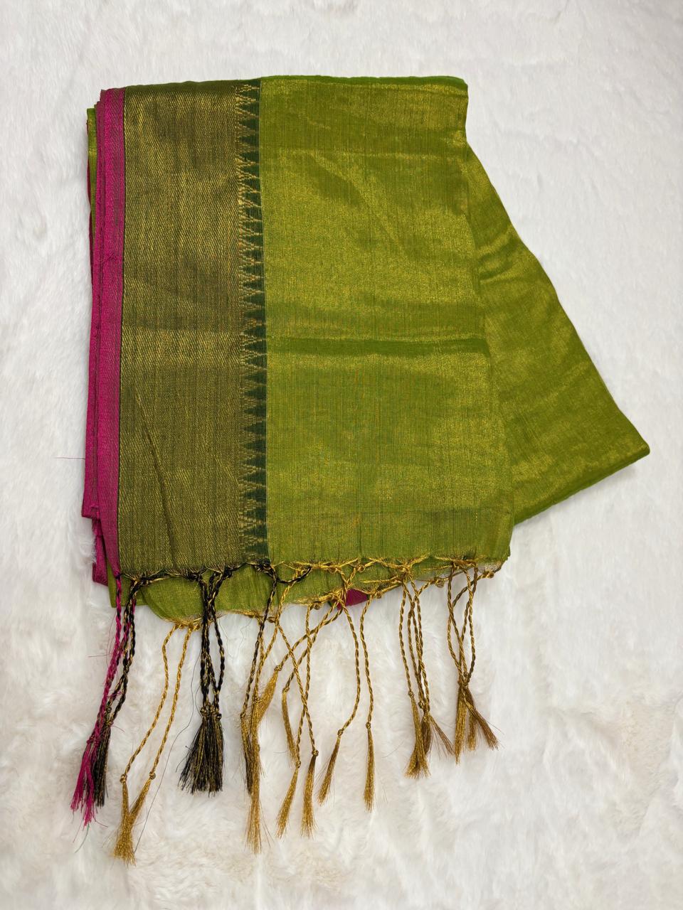 Handloom linen saree