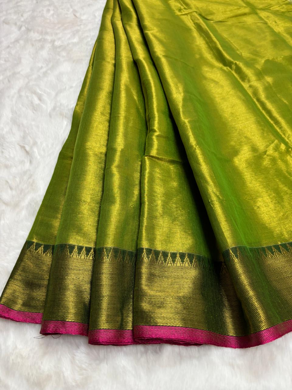Handloom linen saree
