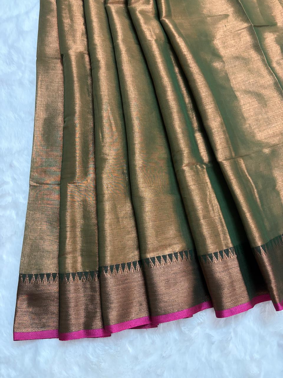 Handloom linen saree