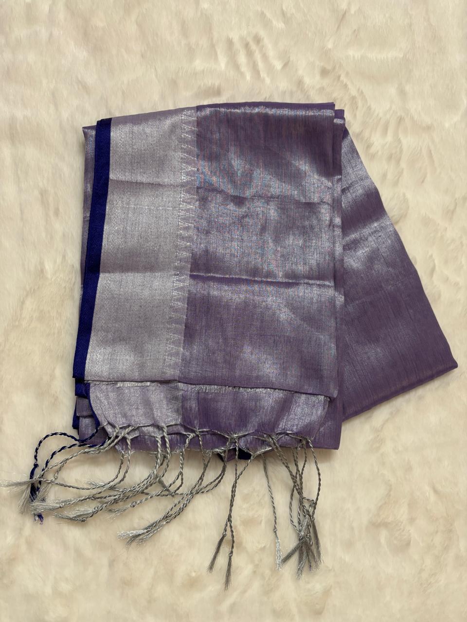 Handloom linen saree