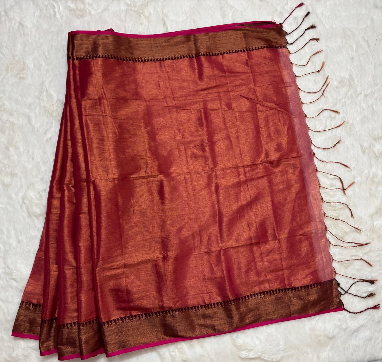 Handloom linen saree