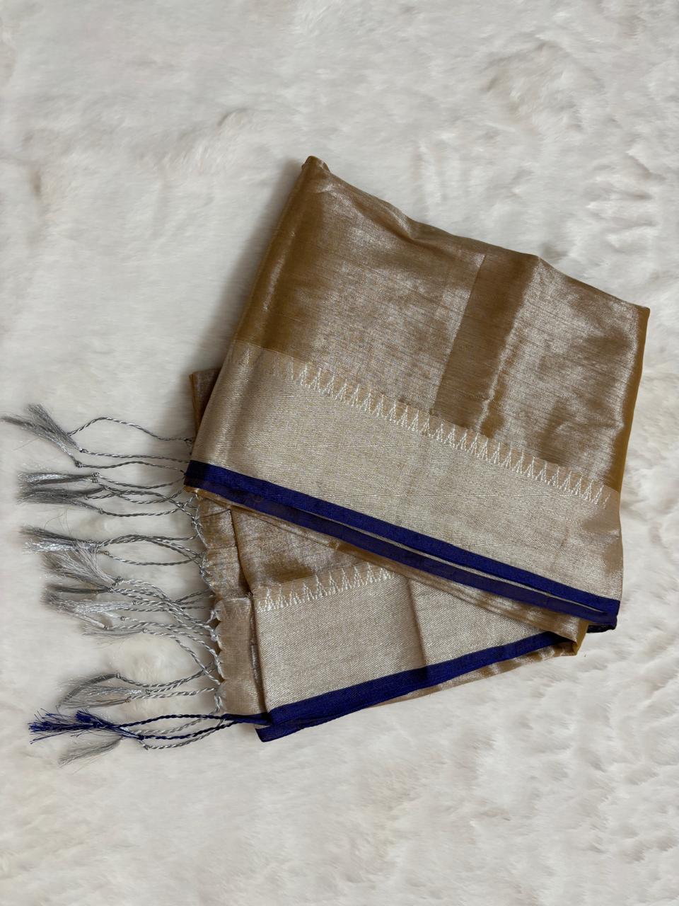 Handloom linen saree