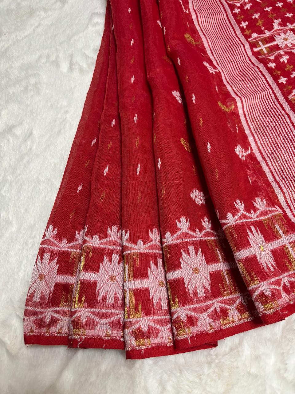 Mul-cotton Jamdani saree