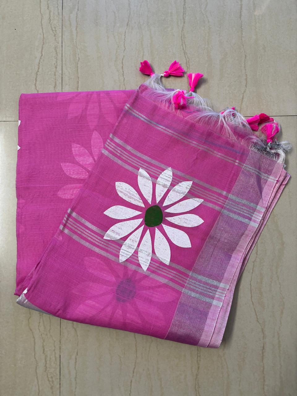 Cotton Linen Saree