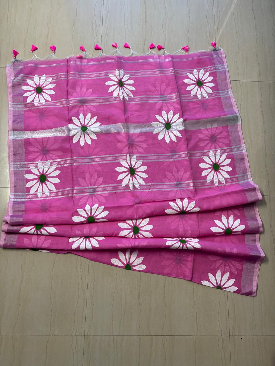 Cotton Linen Saree
