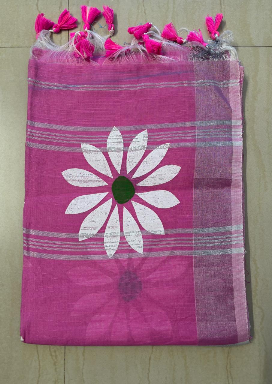 Cotton Linen Saree